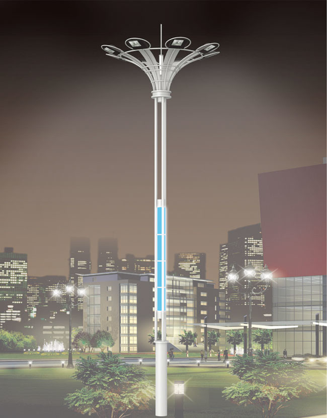 Q235 7m12m Street Light Pole Foundation Galvanized 60m/s Wind Speed